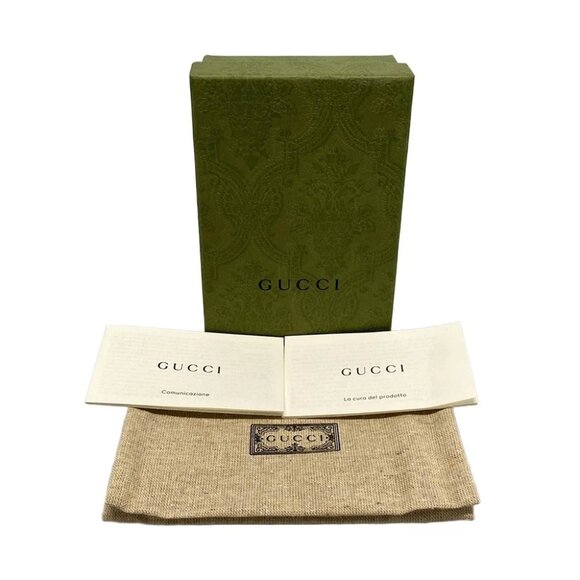 Auth GUCCI GG Supreme 774332 Beige Dark Brown Gold PVC Leather - Bifold Wallet - Picture 11 of 11